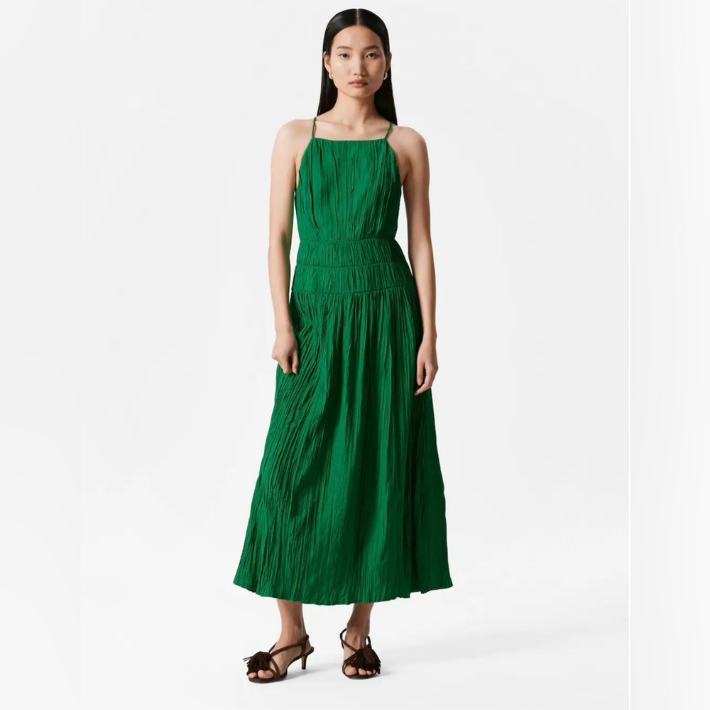 & Other Stories Vibrant Green Midi Dress Size 10 Women - Gorgeous 🔥💚